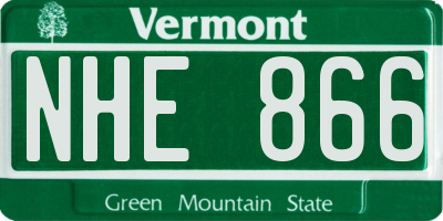 VT license plate NHE866