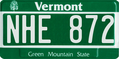 VT license plate NHE872