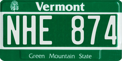 VT license plate NHE874