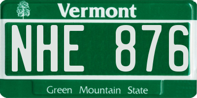 VT license plate NHE876