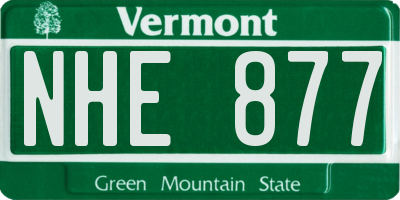 VT license plate NHE877