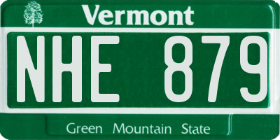 VT license plate NHE879