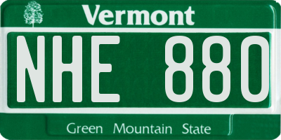 VT license plate NHE880