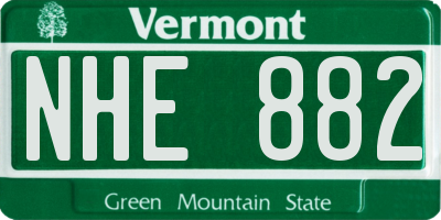 VT license plate NHE882
