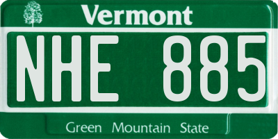VT license plate NHE885