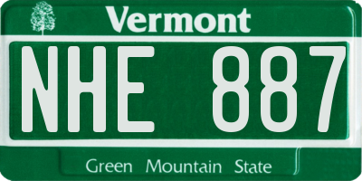 VT license plate NHE887
