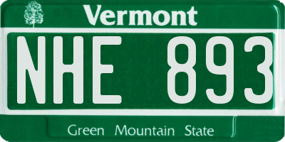 VT license plate NHE893