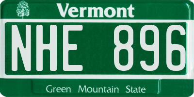 VT license plate NHE896