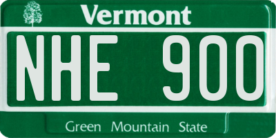 VT license plate NHE900