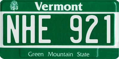 VT license plate NHE921