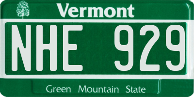 VT license plate NHE929