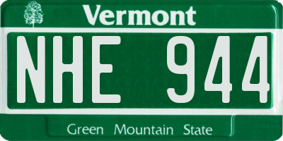VT license plate NHE944