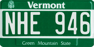 VT license plate NHE946