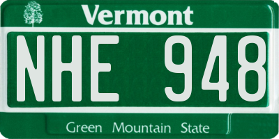 VT license plate NHE948