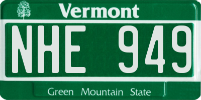 VT license plate NHE949