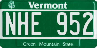 VT license plate NHE952