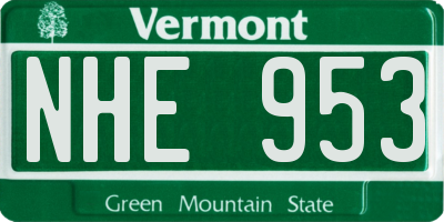 VT license plate NHE953