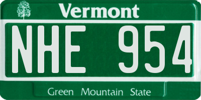 VT license plate NHE954