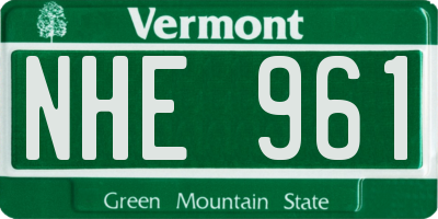 VT license plate NHE961