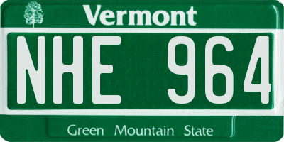 VT license plate NHE964