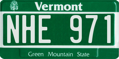 VT license plate NHE971