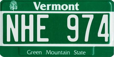 VT license plate NHE974