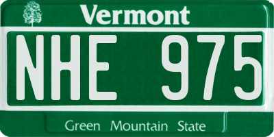 VT license plate NHE975