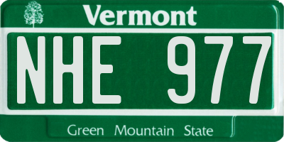 VT license plate NHE977