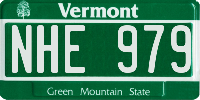 VT license plate NHE979