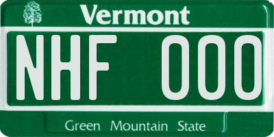 VT license plate NHF000