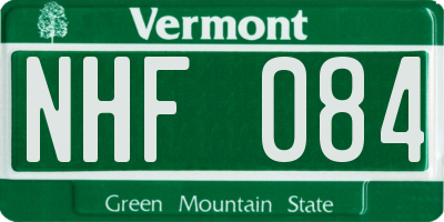 VT license plate NHF084