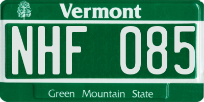 VT license plate NHF085