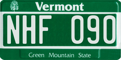 VT license plate NHF090
