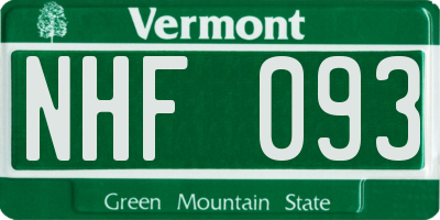 VT license plate NHF093