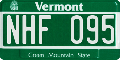 VT license plate NHF095