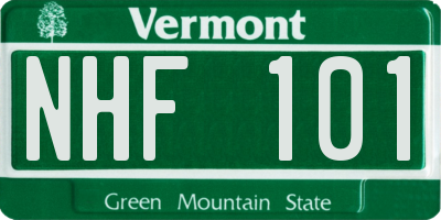 VT license plate NHF101