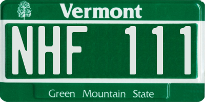 VT license plate NHF111