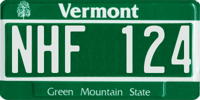 VT license plate NHF124