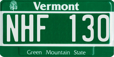 VT license plate NHF130