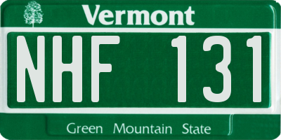 VT license plate NHF131