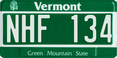 VT license plate NHF134