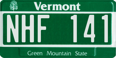 VT license plate NHF141