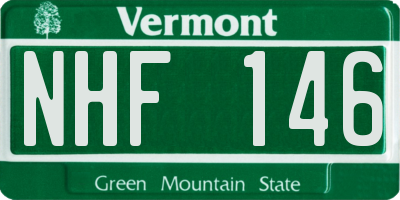VT license plate NHF146