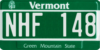 VT license plate NHF148