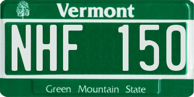 VT license plate NHF150