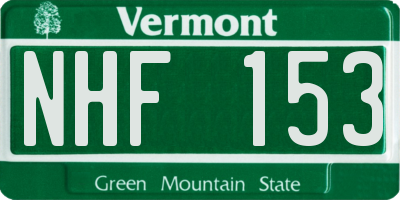 VT license plate NHF153