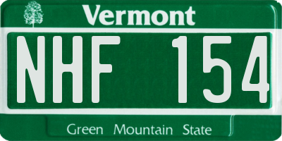 VT license plate NHF154