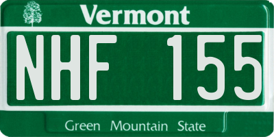 VT license plate NHF155