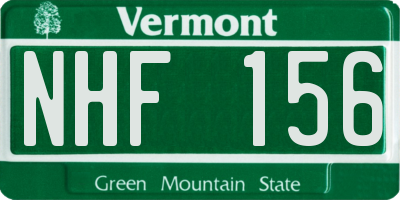 VT license plate NHF156
