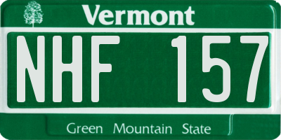 VT license plate NHF157